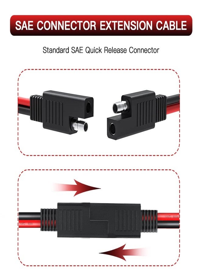 ELECTOP 10AWG SAE Connector Extension Cable, Quick Disconnect Plug - Automotive & Solar Panel Cable Wire (2 Pack) - Image 4